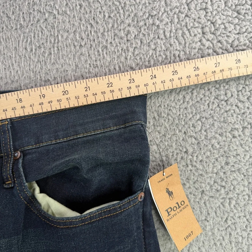 Polo Ralph Lauren Jeans Mens 46x34 Blue Hampton Relaxed Straight Dark Wash NEW